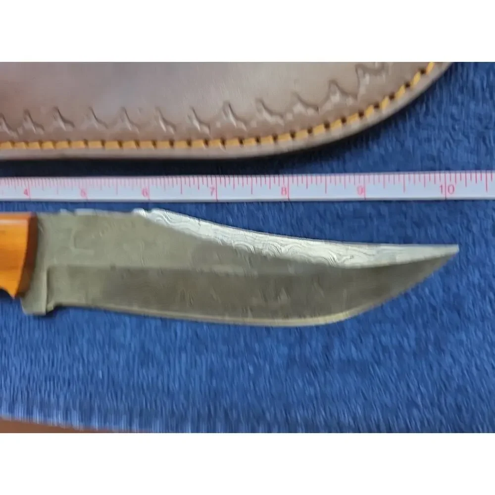 Hunting Bowie Knife 10.25 Inch Custom Forged Damascus Blade LMK Knives #6875